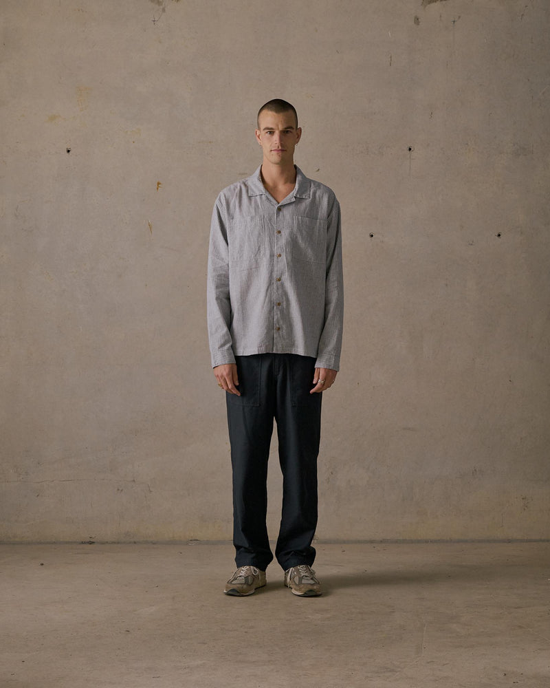 Hemp Stripe Long Sleeve Shirt