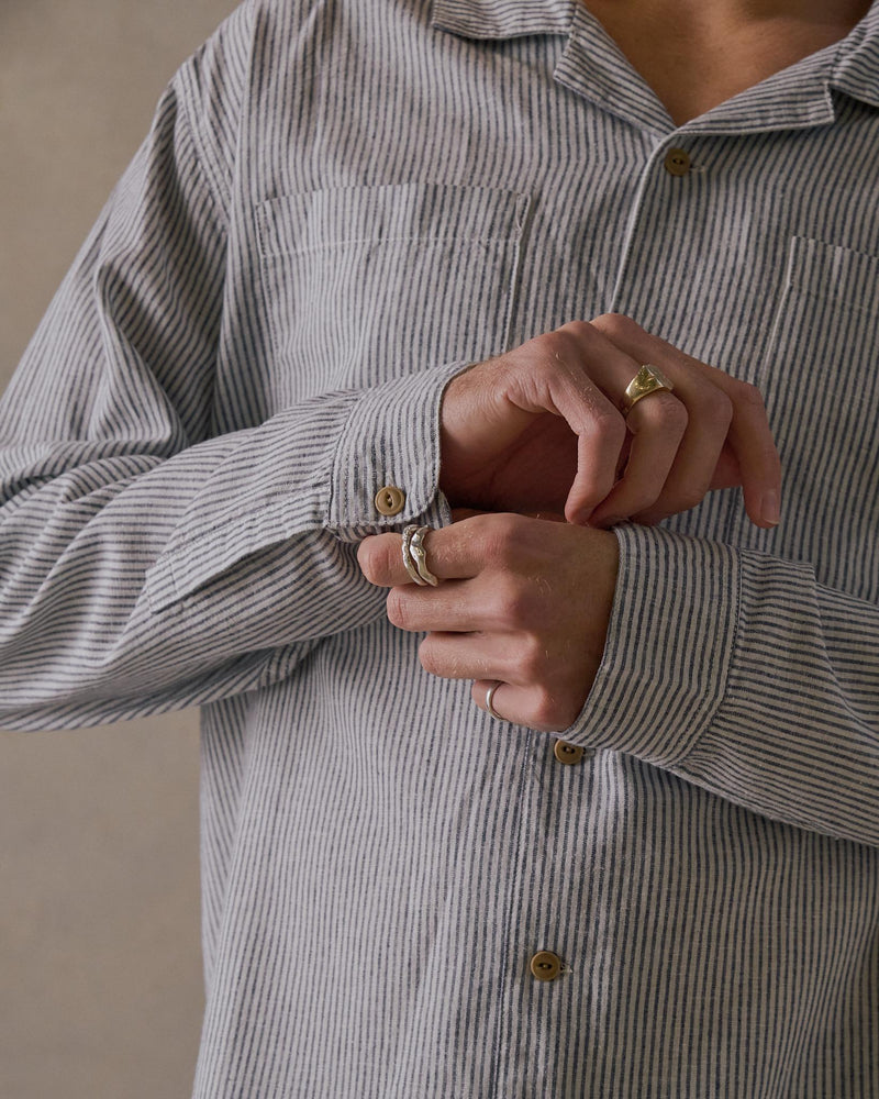Hemp Stripe Long Sleeve Shirt