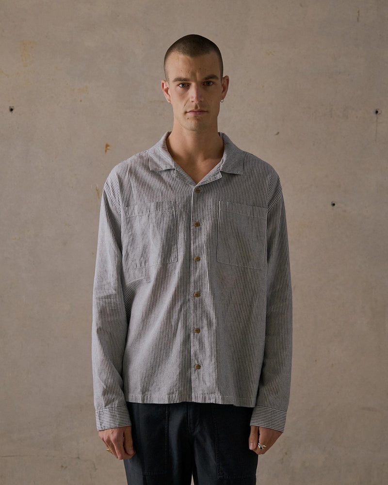 Hemp Stripe Long Sleeve Shirt