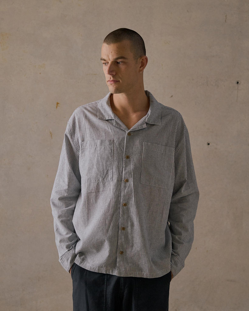 Hemp Stripe Long Sleeve Shirt