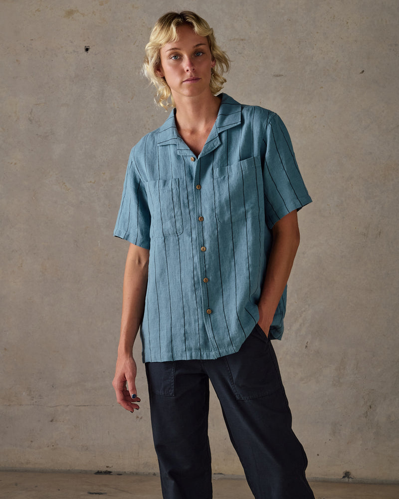 Linen Stripe Shirt (Womens)