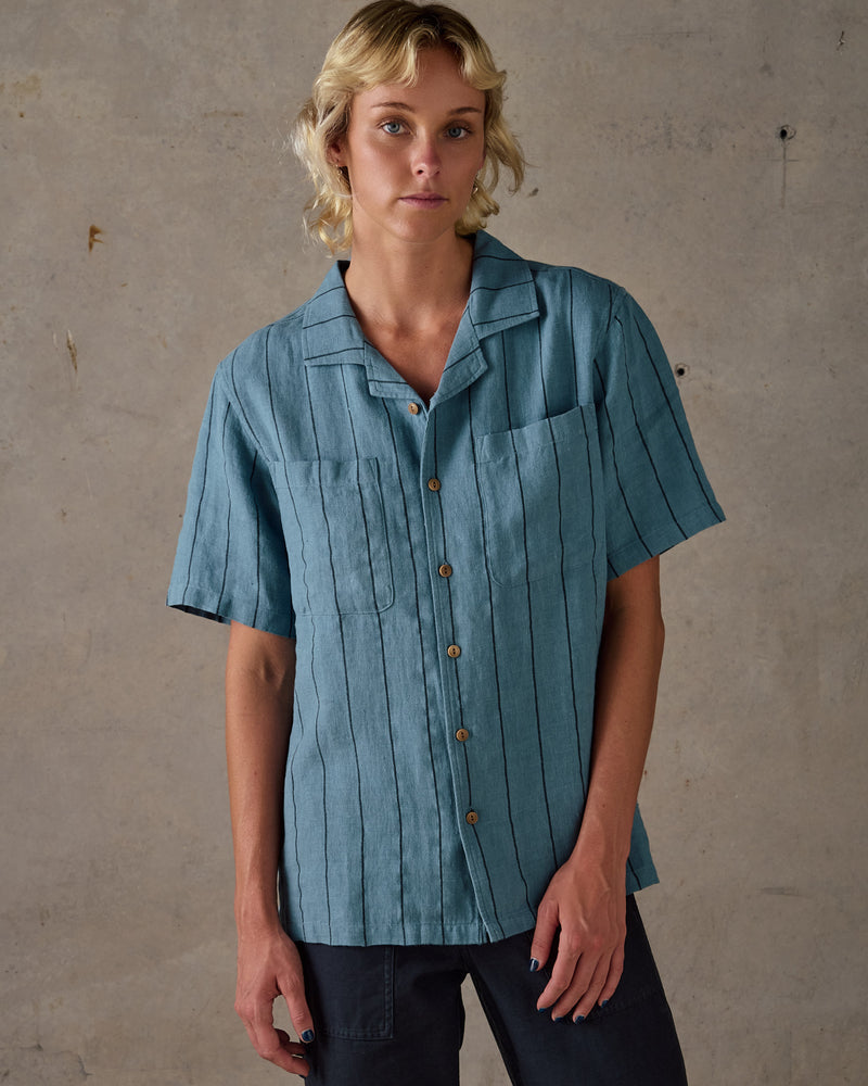 Linen Stripe Shirt (Womens)