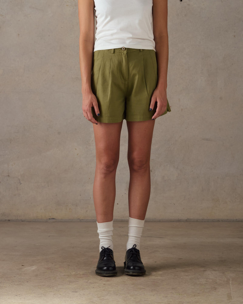 Double Pleated Twill Shorts