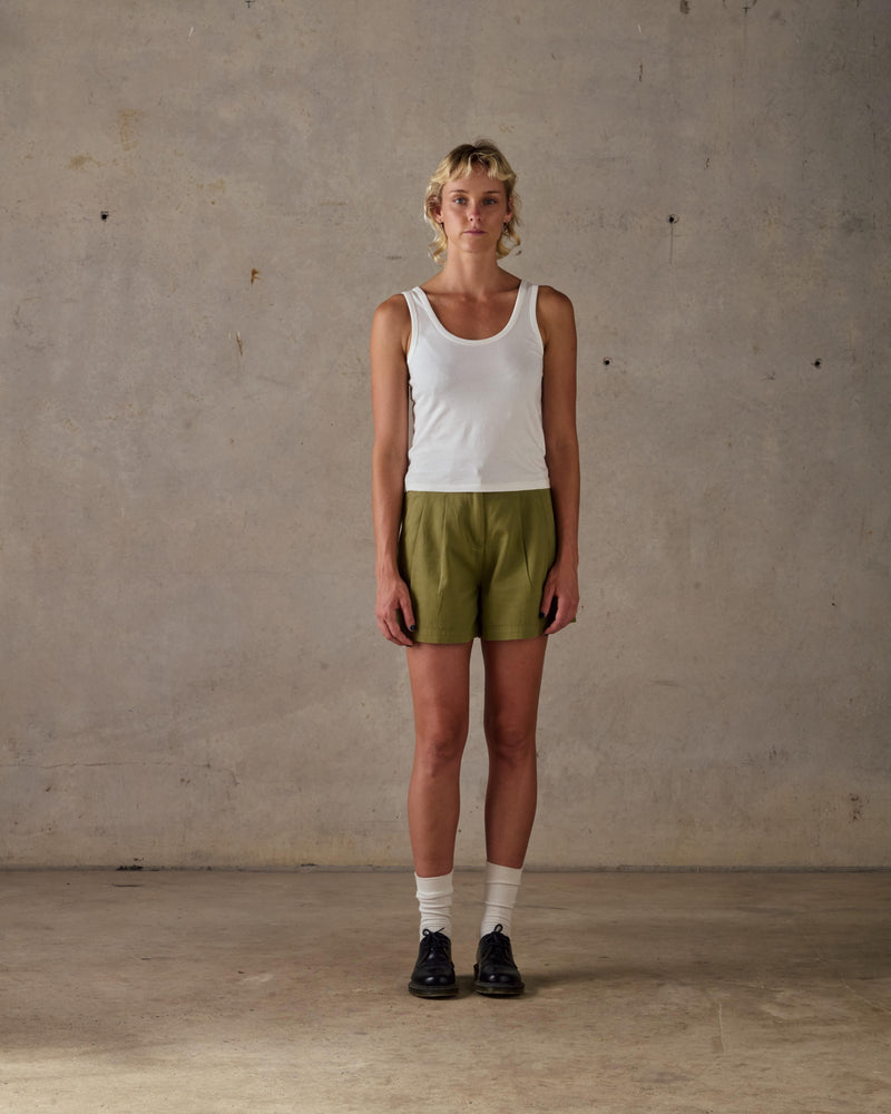 Double Pleated Twill Shorts
