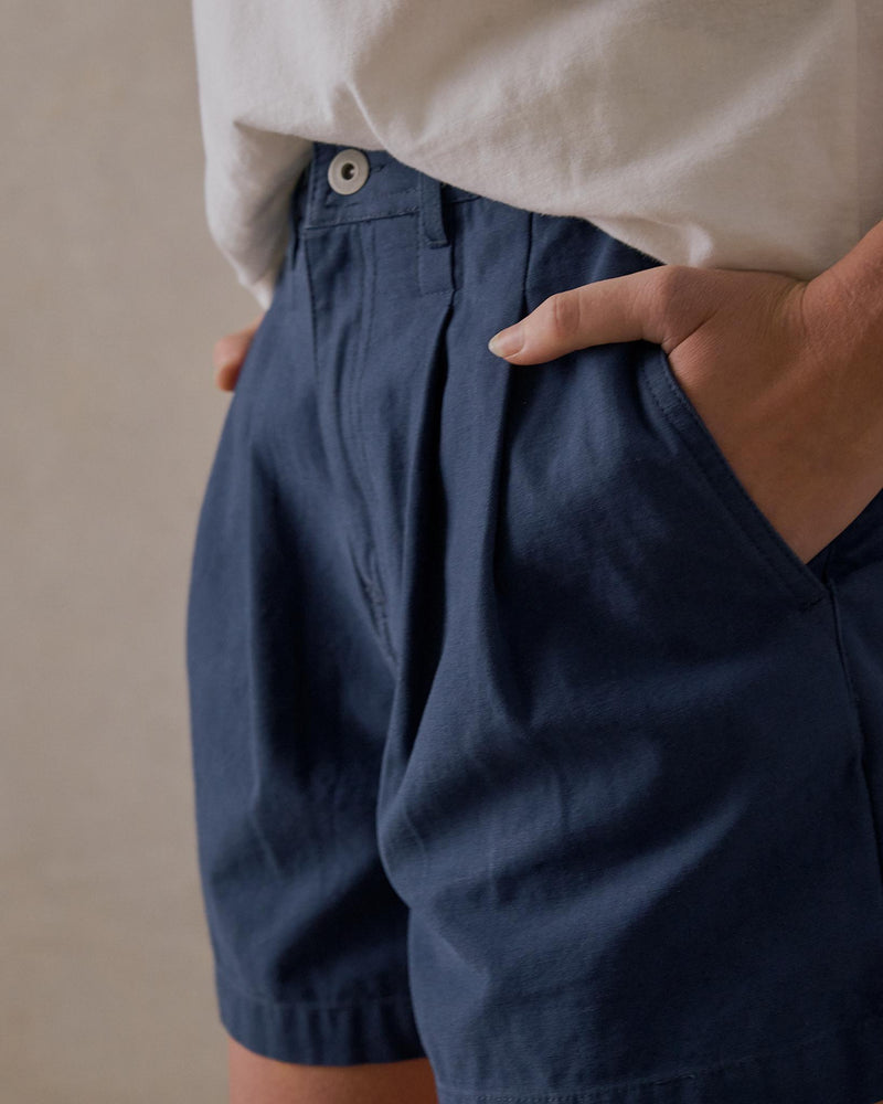 Double Pleated Twill Shorts