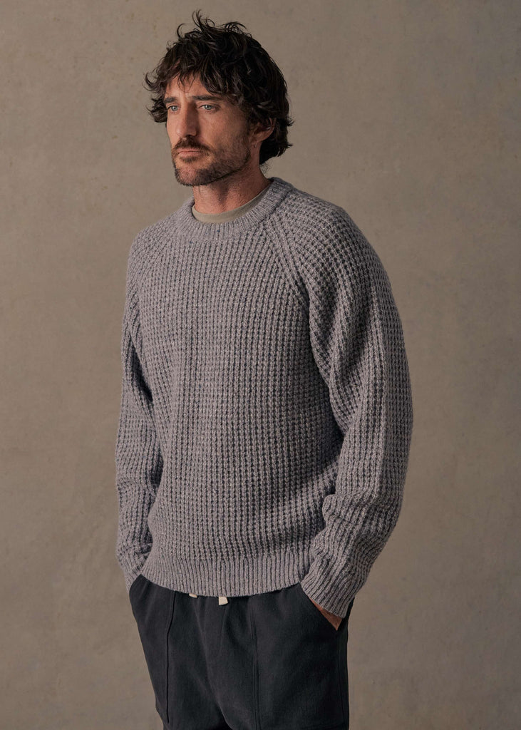 Grey waffle sweater online