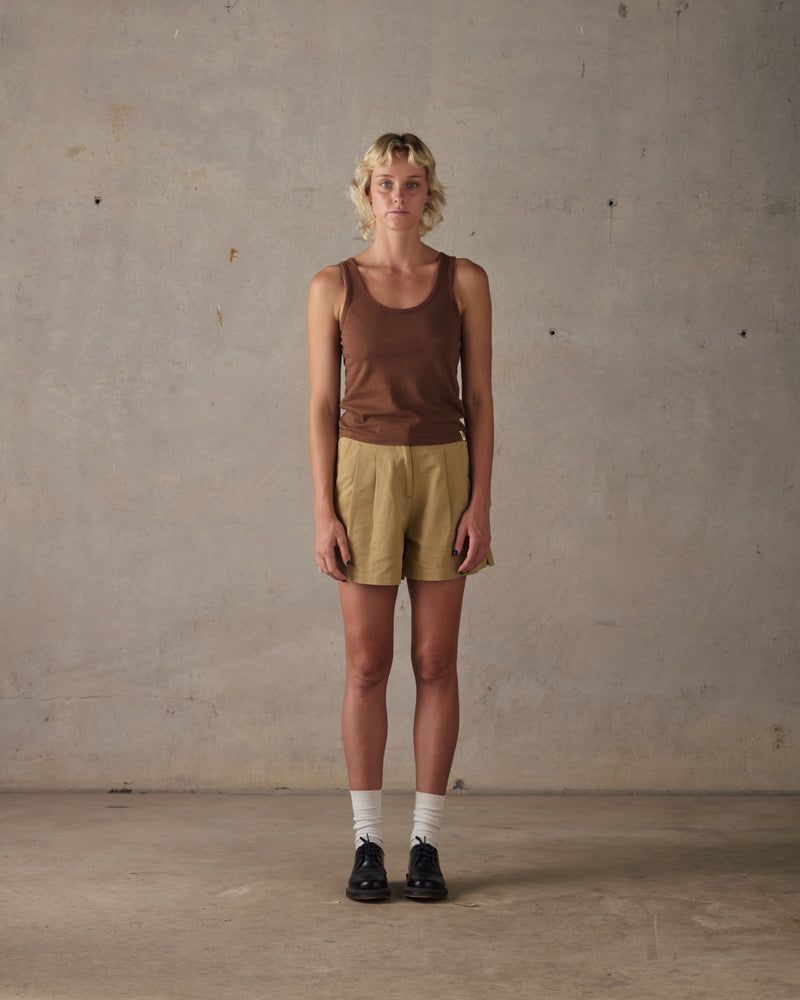 Double Pleated Twill Shorts