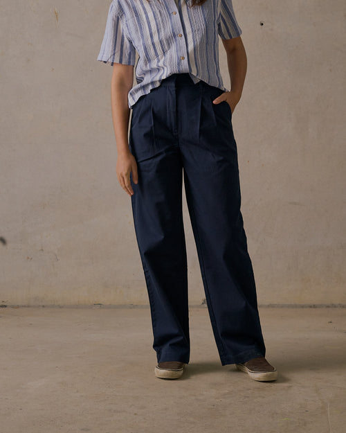 Double Pleated Twill Pants