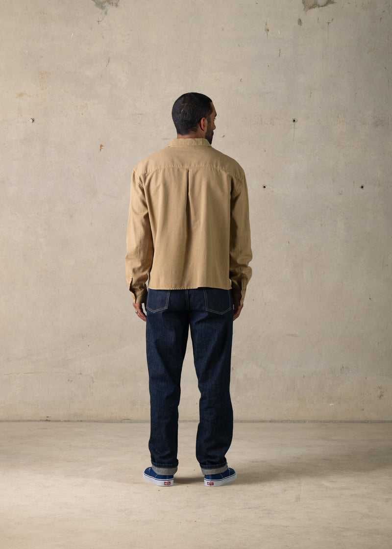 Linen Boxy Long Sleeve Shirt