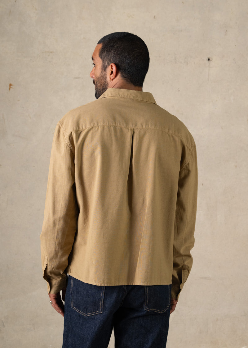 Linen Boxy Long Sleeve Shirt