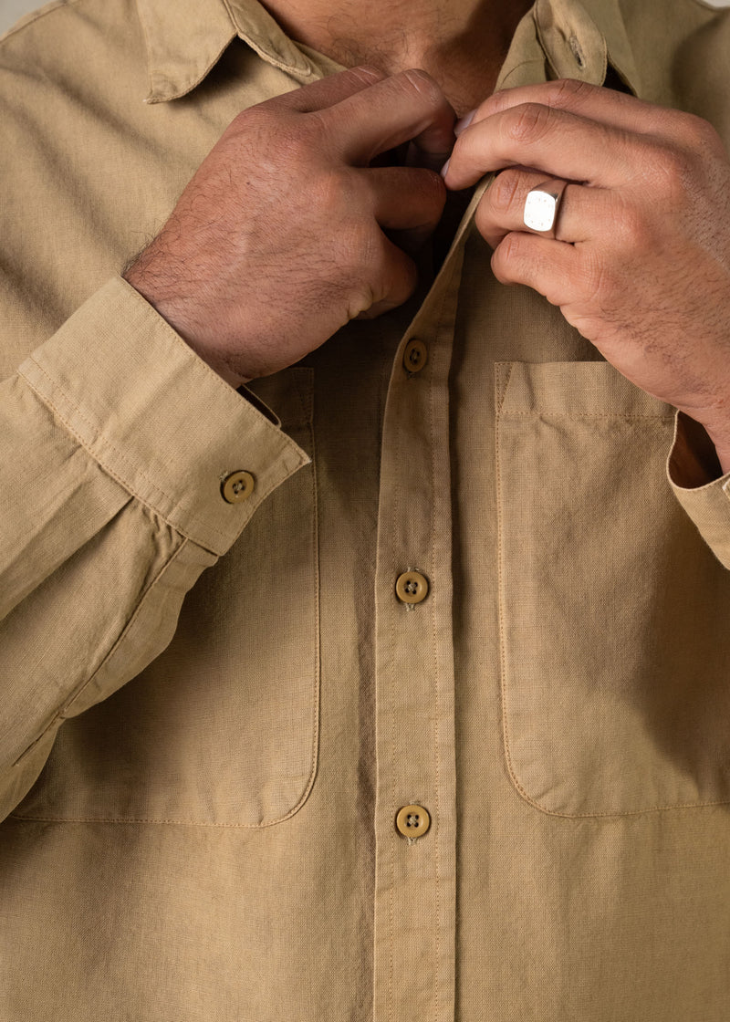 Linen Boxy Long Sleeve Shirt