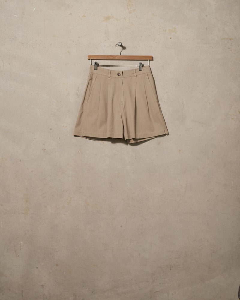 Double Pleated Twill Shorts