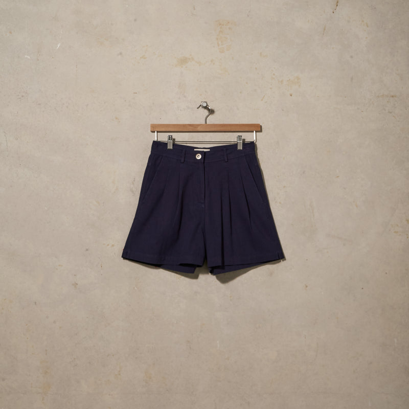 Double Pleated Twill Shorts