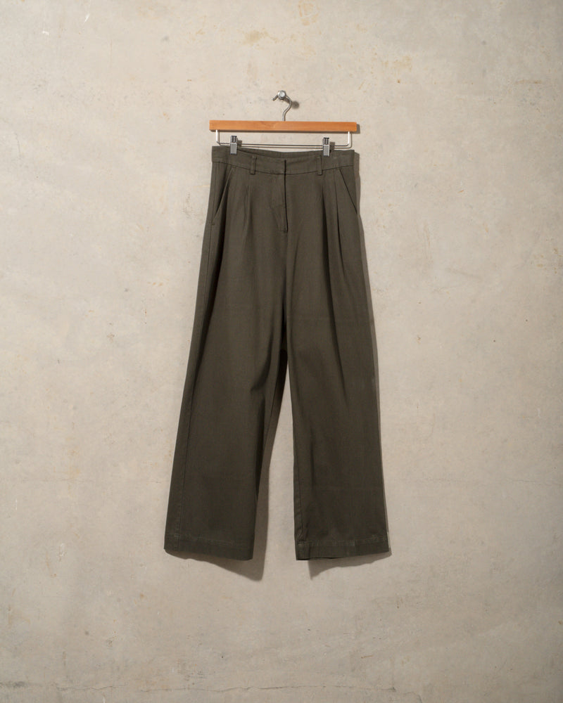 Double Pleated Twill Pants