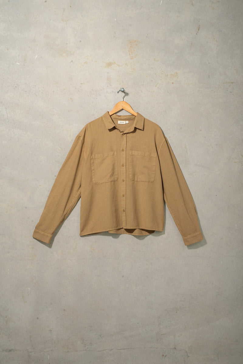 Linen Boxy Long Sleeve Shirt