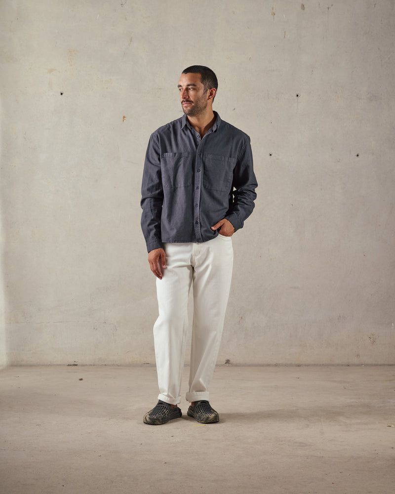 Linen Boxy Long Sleeve Shirt