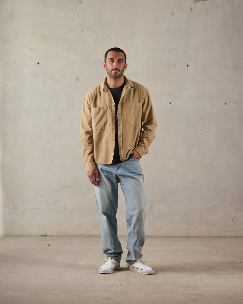 Linen Boxy Long Sleeve Shirt