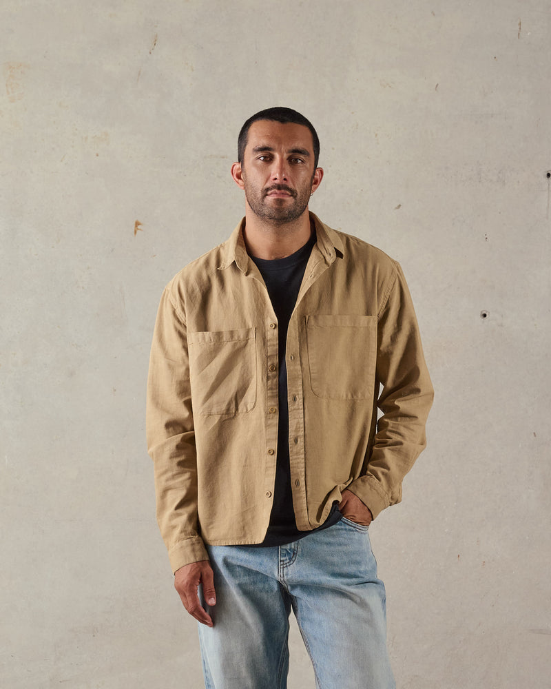 Linen Boxy Long Sleeve Shirt