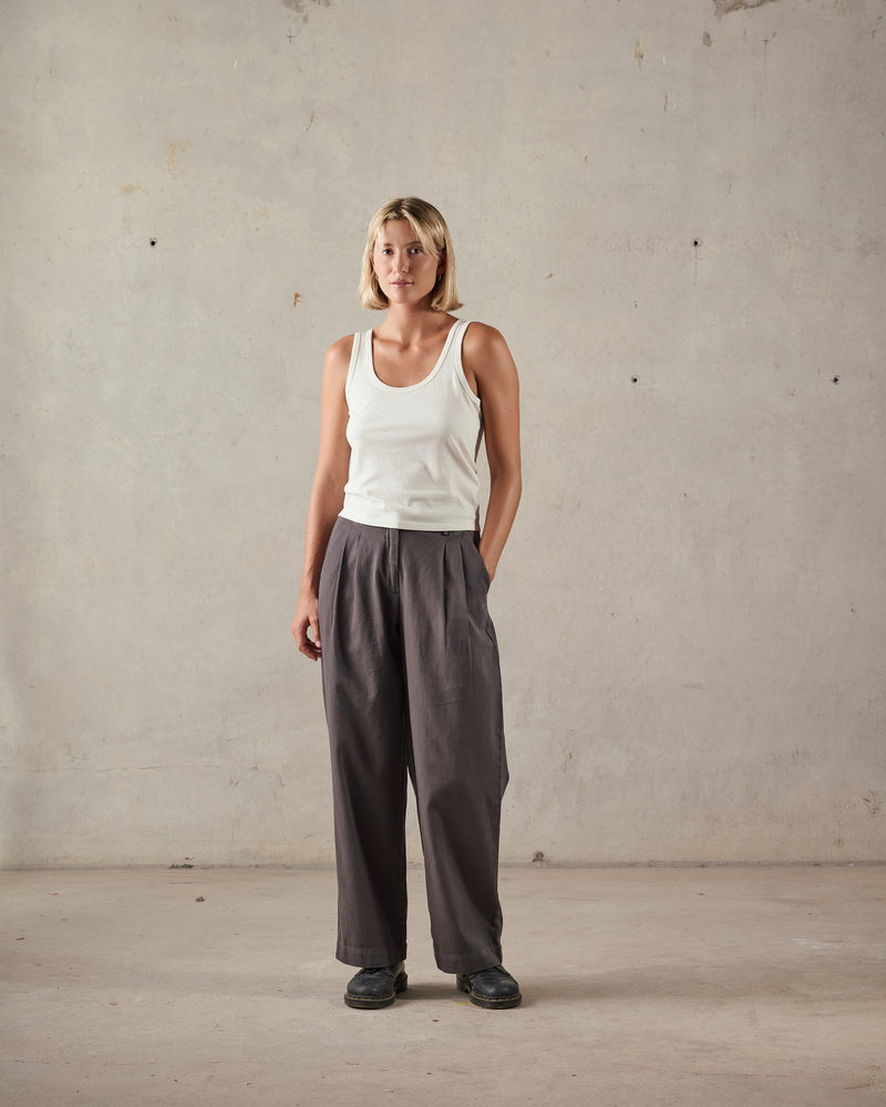 Double Pleated Twill Pants