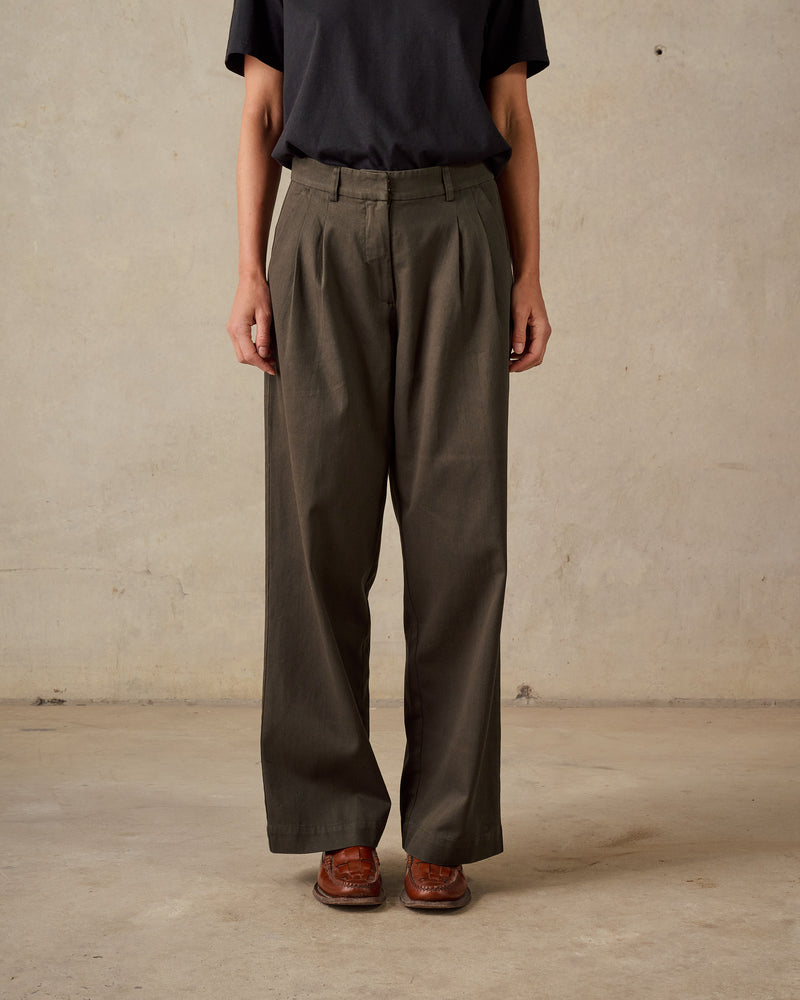 Double Pleated Twill Pants