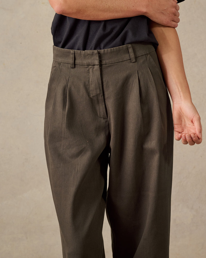 Double Pleated Twill Pants
