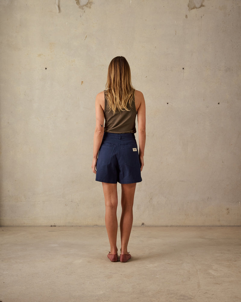 Double Pleated Twill Shorts