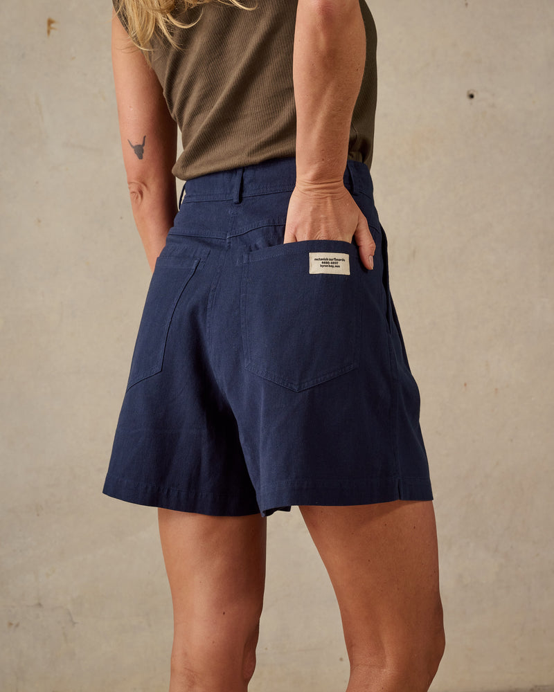 Double Pleated Twill Shorts