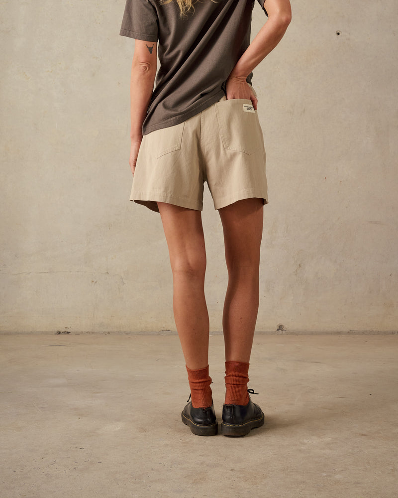 Double Pleated Twill Shorts