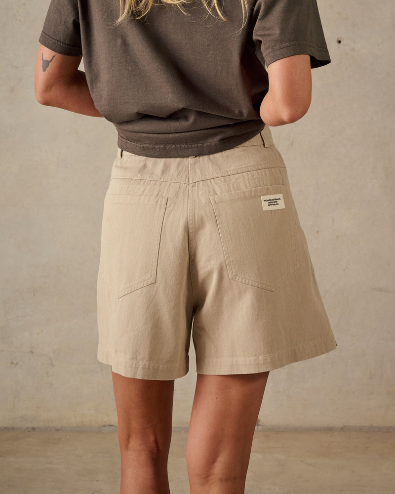 Double Pleated Twill Shorts