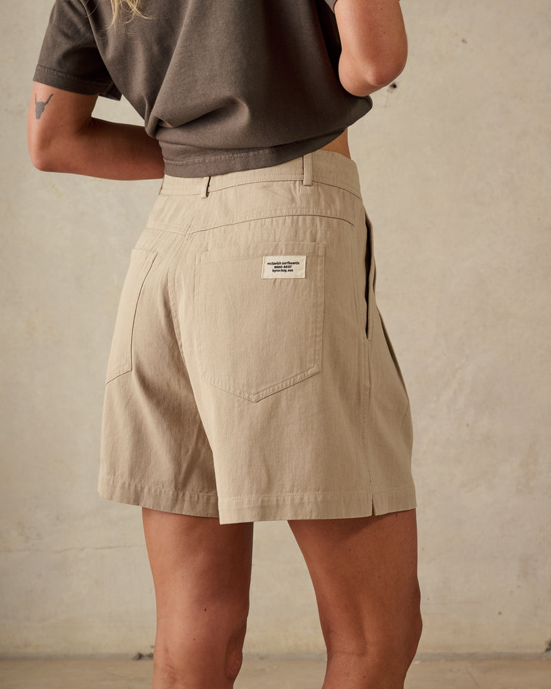 Double Pleated Twill Shorts