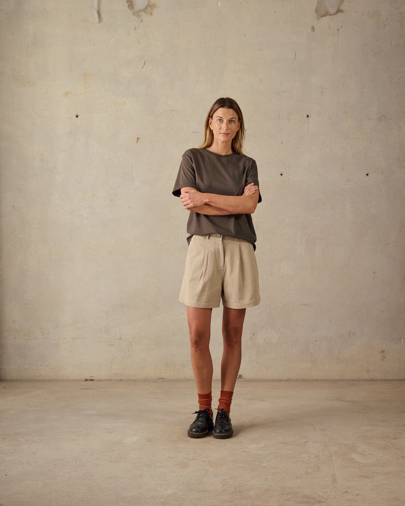 Double Pleated Twill Shorts