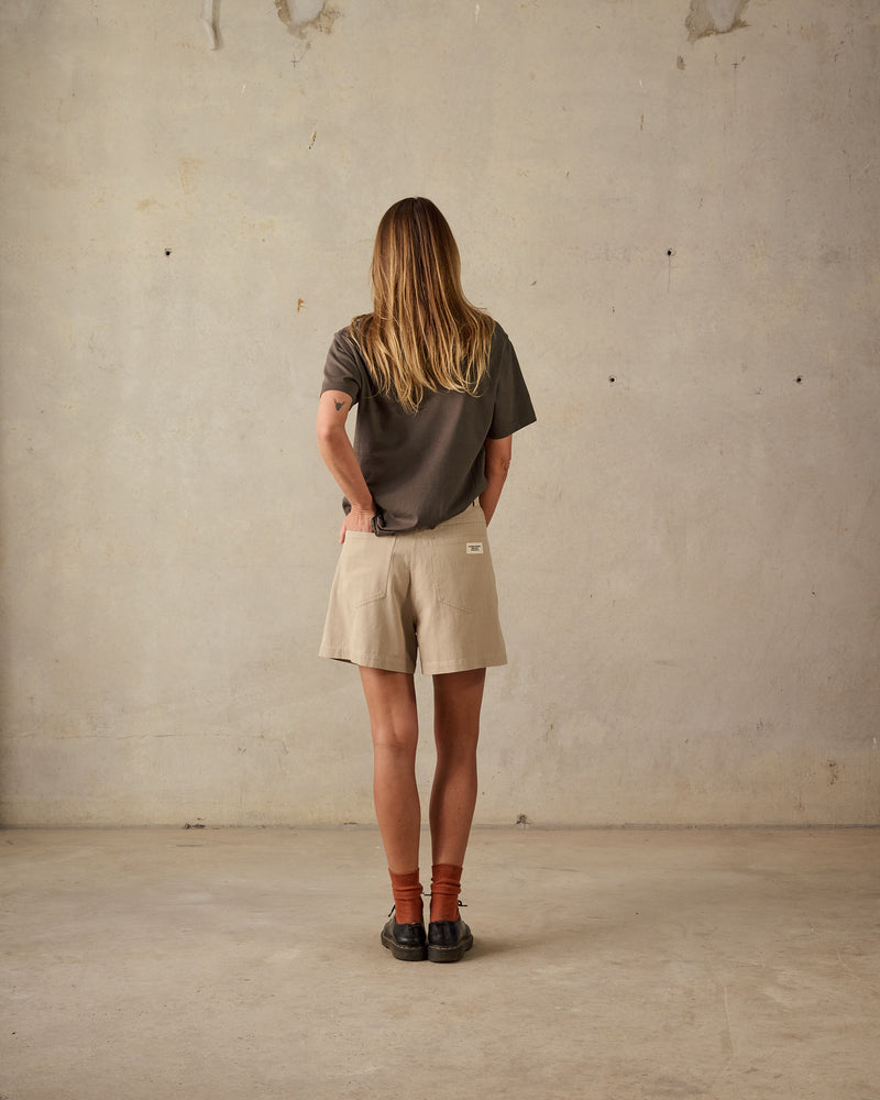 Double Pleated Twill Shorts