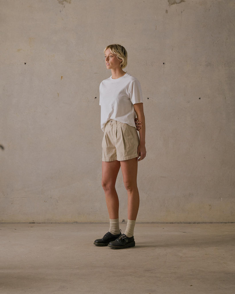 Double Pleated Twill Shorts