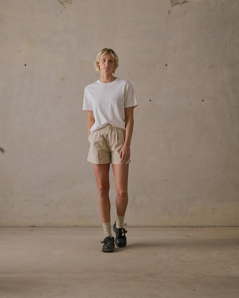 Double Pleated Twill Shorts