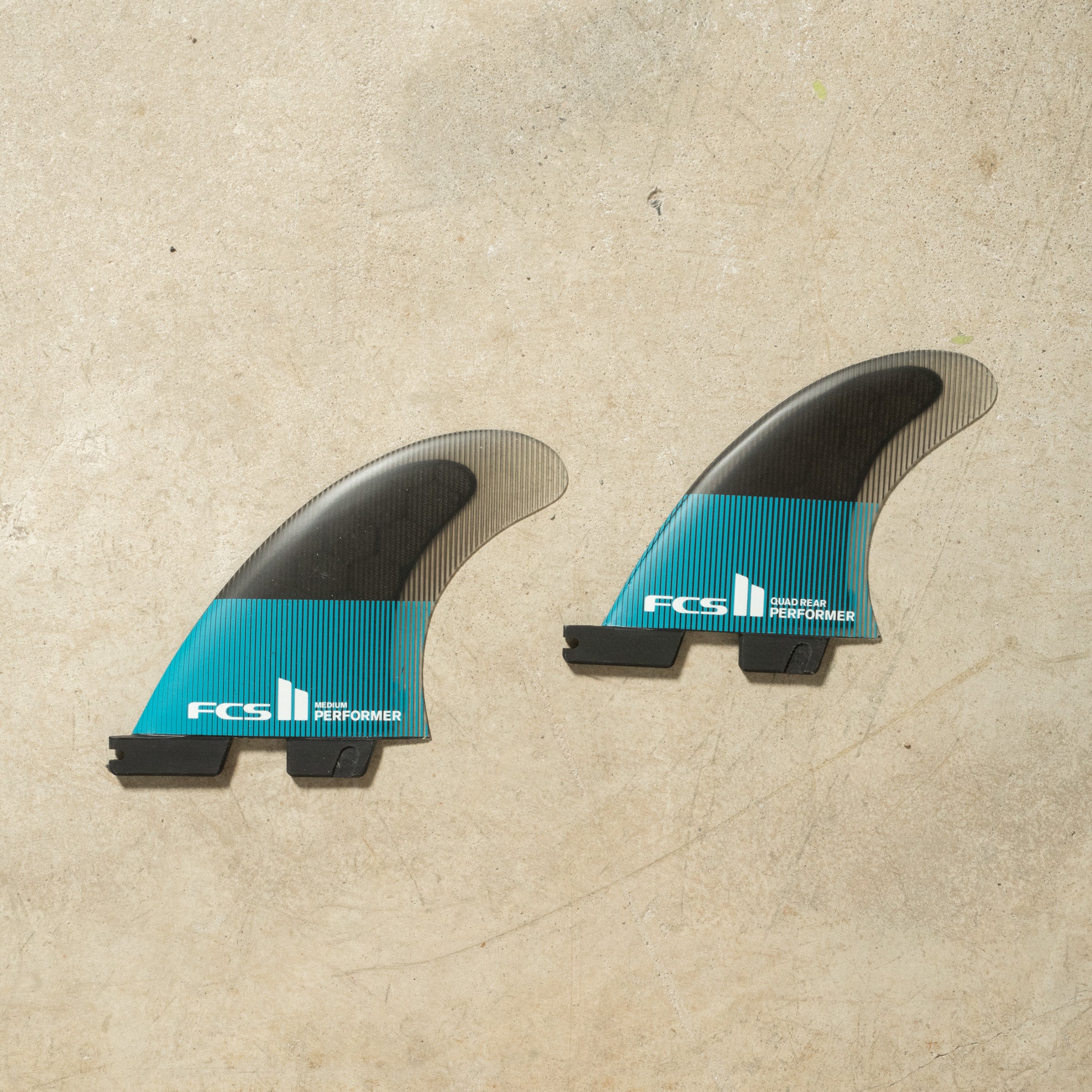 FCS II Performer PC Teal Medium Quad McTavish Surfboards