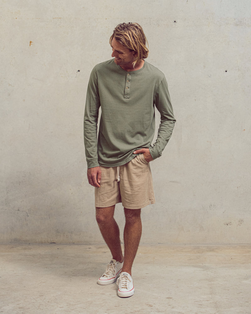 Recycled Cotton Henley Tee