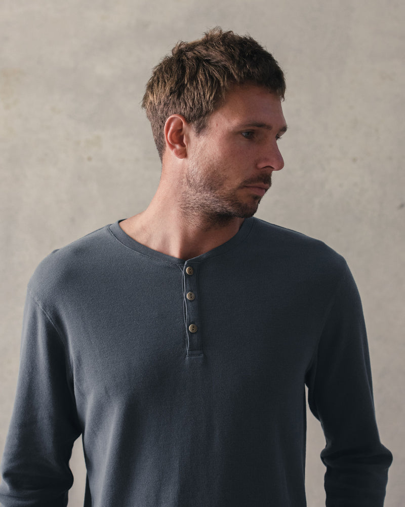 Micro Waffle Henley Tee