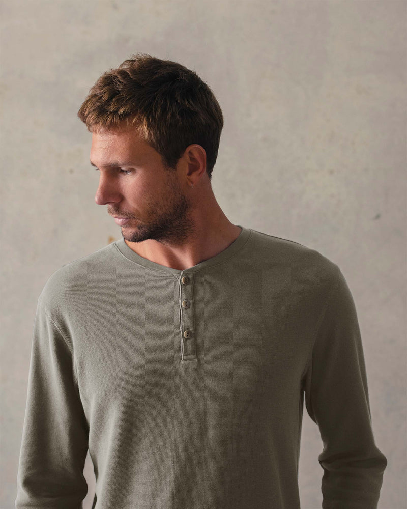 Micro Waffle Henley Tee